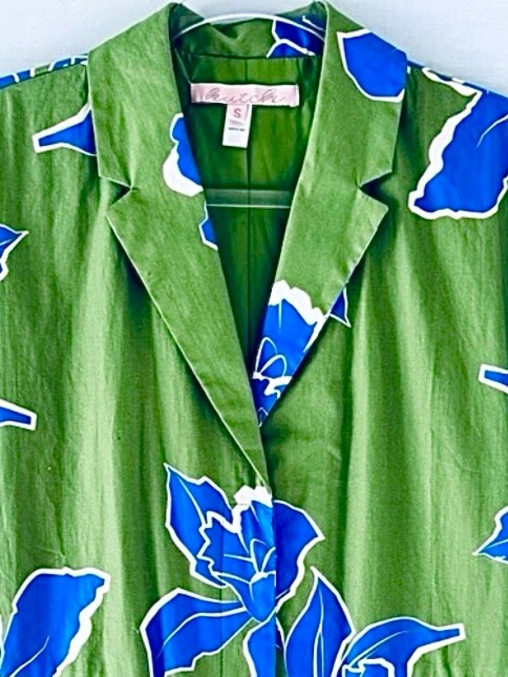 Hutch Floral Button Front Cotton Mini Dress Green Blue Size Small - Picture 5 of 9